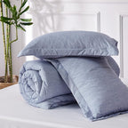 Bedsure Queen Comforter Set - Navy Blue Soft Bedding for All Seasons, Cationic Dyed Bed Set, 3 Pieces, 1 Queen Size Comforter (90"x90") and 2 Pillow Shams (20"x26"+2")