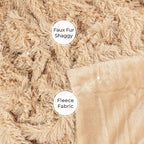 Tuddrom Decorative Extra Soft Faux Fur Throw Blanket 50"x60",Solid Reversible Fuzzy Lightweight Long Hair Shaggy Blanket,Fluffy Cozy Plush Fleece Comfy Microfiber Blanket for Couch Sofa Bed,Apricot