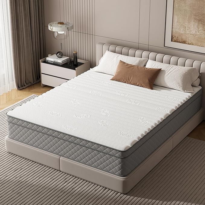PurrJoys Full Mattress, 12 Inch Hybrid Double Mattress with Cooling Gel Memory Foam and Pocket Springs, CertiPUR-US Certified, Medium Firm