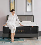Full Size Mattress,10 Inch Hybrid Full Mattress in a Box with Memory Foam & Individual Pocket Spring for Edge Support,Pressure Relief,Medium Firm,CertiPUR-US.