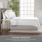 Split King Sheets by Pure Bamboo, Genuine 100% Organic Viscose Derived from Bamboo Bed Sheet Set, Soft & Cooling, Double Stitching *Not for Split Top (Split King, White)