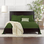 King Sheets by Pure Bamboo, Genuine 100% Organic Viscose Derived from Bamboo Bed Sheet Set, Luxuriously Soft & Cooling, Double Stitching, Lifetime Quality Promise (King, Pesto)