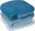 Pavilia Blue Ombre Fleece Blanket for Twin Size Bed, Soft & Cozy Microfiber Gift Decorative Blanket, 60x80