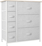 YITAHOME Dresser with 7 Drawers - Fabric Storage Tower, Organizer Unit for Living Room, Hallway - Sturdy Steel Frame, Wooden Top & Easy Pull Fabric Bins