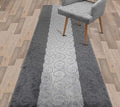 Custom Size Modern Runner Rug Carpet for Hallway Entryway Foyer Kitchen, Slip Resistant Latex Rubber Backed 31 inch Wide X Customized Length, Scroll Grey, 31 inch X 11 feet