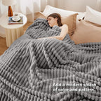 Bedsure GentleSoft Frost Gray Full Blanket for Bed - Cozy Soft Blankets for Women, Cute Large Throws for Girls, 84x90 Inches