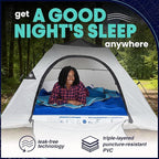 EnerPlex Camping Air Mattress with Built in Pump - Twin Blow Up Mattress for Travel Guests - Portable Bed for Adults and Kids - Blue Open Box