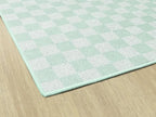 Flagship Carpets Schoolgirl Style Mint Checkerboard Educational Area Rug for Kids Room Seating Décor, Children's Classroom, Play Carpet for Teaching and Playroom, 7'6" x 12', Green