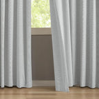 KangBang Pinch Pleated Light Grey Blackout Curtains 102 Inches Long, Linen Textured Noise Blocking Curtains for Living Room, Solid Pleat Modern Vertical Drapes with Hooks,42" W x 102" L,2 Panels
