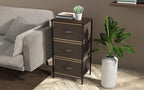 Simple Houseware 3 Drawer Nightstand Dresser with Wood Top, Brown