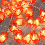 AceList 30 LED Red Lantern String Lights for Bedroom Patio Garden Holiday Home Indoor Decorations, Mini Kerosene Lights String (Warm White Light)
