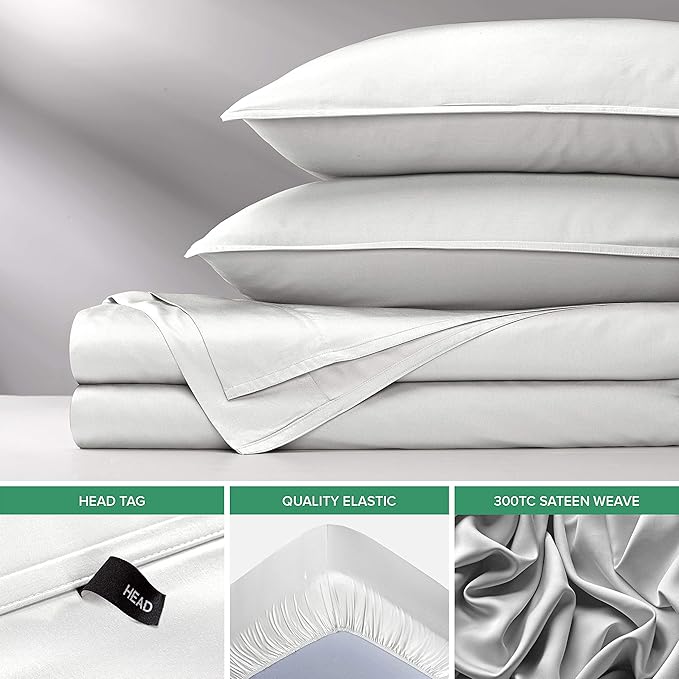 Pure Bamboo Twin Sheets, Genuine 100% Organic Viscose Derived from Bamboo Bed Sheet Set, Luxuriously Soft & Cooling, Double Stitching, 2 Year Quality Promise (Twin, White)