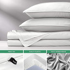 Pure Bamboo Twin Sheets, Genuine 100% Organic Viscose Derived from Bamboo Bed Sheet Set, Luxuriously Soft & Cooling, Double Stitching, 2 Year Quality Promise (Twin, White)