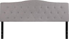 Flash Furniture Cambridge Tufted Upholstered King Size Headboard in Light Gray Fabric