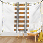 Lunarable Train Tapestry King Size, Vertical Tracks Railroad for Trains Ways of Transportation in The Old Days, Wall Hanging Bedspread Bed Cover Wall Decor, King Size, Brown White