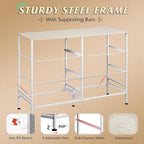 WLIVE 6 Drawer Dresser for Bedroom, Wide Fabric Dresser TV Stand for 50 Inches TV with Metal Frame, Wooden Top, Chest of Drawers, Storage Organizer for Living Room, Hallway, Light Grey