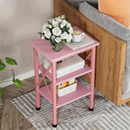 VECELO Modern Nightstands X-Design Side End Table Night Stand with Storage Shelf for Bedroom,Living Room