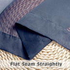 OVZME Sheer Curtains 45 inches Long for Kitchen Curtains, Rod Pocket Clean Selvedge Voile Window Treatments, 2 Panels=84 Inches Width, Navy Blue.
