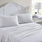 Laura Ashley Cotton Flannel Bed Linen Set, Chelsie Vine Grey (Full), 3 Piece Including Fitted Sheet, 100% Cotton, Deep Pockets, Brushed for Extra Softness