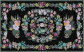 Flagship Carpets Schoolgirl Style Vintage Floral Educational Area Rug for Kids Room Seating Décor, Children's Classroom, Play Carpet for Teaching and Playroom, 7'6" x 12', Black & Multi
