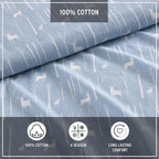 Eddie Bauer - Queen Sheets, Cotton Flannel Bedding Set, Brushed For Extra Softness, Cozy Home Decor (Birch Forest, Queen)