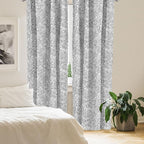 Ambesonne Black and White Window Curtains, Paisley Design with Sketch Style Flowers Leaves on Monochrome Background, Decor 2-Panel Set with Rod Pocket, Pair of - 28" x 84", White and Charcoal