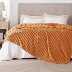 Bedsure GentleSoft Burnt Orange Full Blanket for Couch - Cozy Soft Fall Blankets for Women, Cute Small Fleece Throws for Girls, Birthday Gifts for Women, 84x90 Inches