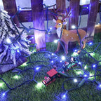 Brizled Blue & White Christmas Lights, 33ft 100 LED 5MM Wide Angle Christmas Lights, Mini String Lights Connectable, UL Listed Xmas Tree Light for Indoor Outdoor Holiday Party Decor, Green Wire