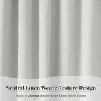 KangBang 108 Inch Linen Blackout Curtains for Sliding Patio Door, Back Tab Loop Pocket Light Blocking Draperies for Cottage High Ceiling, Neutral Minimalist Style(72x108, Greyish White,2 PCs)