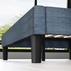 ZINUS Omkaram Upholstered Platform Bed Frame, Mattress Foundation, Wood Slat Support, No Box Spring Needed, Easy Assembly, King, Navy