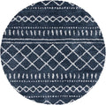 SAFAVIEH Arizona Shag Collection Area Rug - 5'1" Round, Slate Blue & Ivory, Moroccan Design, Non-Shedding, 1.6-inch Thick, Ideal for High Traffic Areas in Living Room, Bedroom (ASG741L-5R)