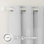 RYB HOME Sheer Linen Curtains - Soft Airy Vintage Flax Linen Fabric Soften Light Semi Transparent Drapes Shades for Living Room Farmhouse Boys Girls Bedroom, 2 Panels Set, Dove Grey, W 52 x L 108 inch