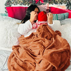 Bedsure GentleSoft Burnt Orange Fleece Throw Blanket Mango - 300GSM Soft Lightweight Plush Cozy Blankets for Bed, Sofa, Couch, Travel, Camping