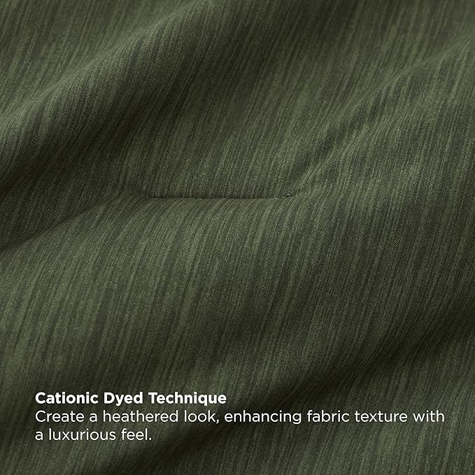 Bedsure King Size Comforter Set Dark Green - Bed in a Bag King Bedding 7 Pieces, Cationic Dyed Bed Set, Dark Green Soft Bedding for All Seasons Comforter with Sheets, Pillowcases & Shams