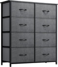 YITAHOME Dresser for Bedroom, Tall Dresser with 8 Drawers, Storage Tower with Fabric Bins, Chest of Drawers for Closet & Living Room - Sturdy Steel Frame, Wooden Top