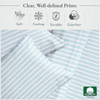 California Design Den Striped King Size Sheets Set - Luxury 400 Thread Count Sateen, Natural 100% Cotton Sheets, Deep Pockets, Cooling and Durable Bedding Set - Cape Stripe