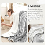 Bedsure GentleSoft Sherpa Fleece Oversized Cal King Blankets for Bed - Thick and Warm Throw for Women and Men, Soft Fuzzy Plush Large Blanket for Winter, Light Grey, 112x98 Inches