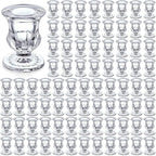 Foaincore 84 Pcs Candlestick Holders Bulk 2.5 Inch Taper Candle Holder for Table Centerpiece Thick Glass Ritual Candle Stand for Wedding Christmas Valentines Festival Party Decorations (Clear)