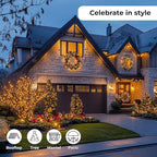 Christmas LED Lights 100 Warm White String Lights for Indoor and Outdoor Decorative Use, Holiday and Tree Decor, Patio Hanging Lighting Decorations, Green Wire, 26.9 Ft, UL Certified