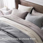 Bedsure Queen Comforter Set - Dark Grey Comforter Queen Size, Soft Bedding for All Seasons, Cationic Dyed Bedding Set, 3 Pieces, 1 Comforter (90"x90") and 2 Pillow Shams (20"x26"+2")