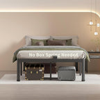 MAF 12 Inch Queen Metal Platform Bed Frame with Round Corner Legs, Mattress Slide Stopper, 3000 LBS Heavy Duty Steel Slats Support, No Box Spring Needed, Noise Free