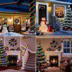 50ft 150LED Rope Lights Outdoor String Lights, 24 Colors+Warm White Outdoor LED Lights Plug in, RGB Color Changing Rope Light with Remote Rope Lighting for Camping Garden Patio Party Christmas