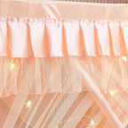 Mengersi Canopy Bed Curtains for Girls Kids - Bed Canopy for Girls Bed Drapes Mosquito Net - Cute Princess Bedroom Decoration Accessories(Full, Peach)