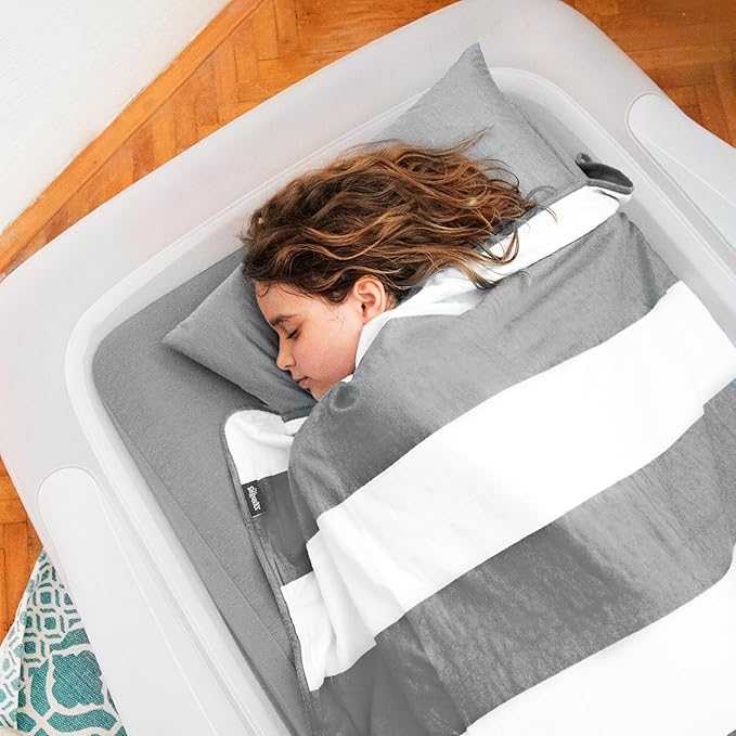 The Shrunks Inflatable Toddler Travel Bed with Safety Bumpers | Portable Toddler Bed for Kids | Toddler Air Mattress | Air Mattress with Bed Rails