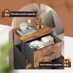 WLIVE Dresser with 3 Drawers, Fabric Nightstand, Organizer Storage Dresser for Bedroom, Hallway, Entryway, Closets, Sturdy Steel Frame, Wood Top, Easy Pull Handle, Rustic Brown Wood Grain Print