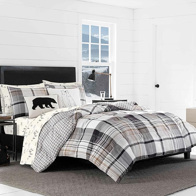 Eddie Bauer - Flannel Sheets Twin Size, Anti-Pilling & Wrinkle Resistant Cotton, Touchably Soft for All-Season Comfort - Bed Sheets with Matching Pillowcase & Fitted Sheet (Geese Meadow Yellow)