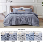 Bedsure Full Comforter Set - Navy Blue Soft Bedding for All Seasons, Cationic Dyed Bed Set, 3 Pieces, 1 Full Size Comforter (82"x86") and 2 Pillow Shams (20"x26"+2")