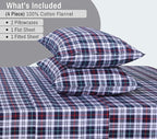 RUVANTI Flannel Sheets Full Size - 100% Cotton Double Brushed Bed Sheets Set, Deep Pockets 16 Inches, All Seasons Breathable & Extra Soft Full Sheets, Warm & Cozy, 4 Piece, Noel