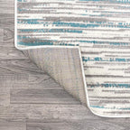 JONATHAN Y Speer Abstract Linear Stripe Gray/Blue Indoor Area Rug, 4x6, Contemporary, Rustic, Easy-Cleaning for Living Room, Bedroom, Kitchen, Pet Friendly, Non-Shedding (LUX106A-4)