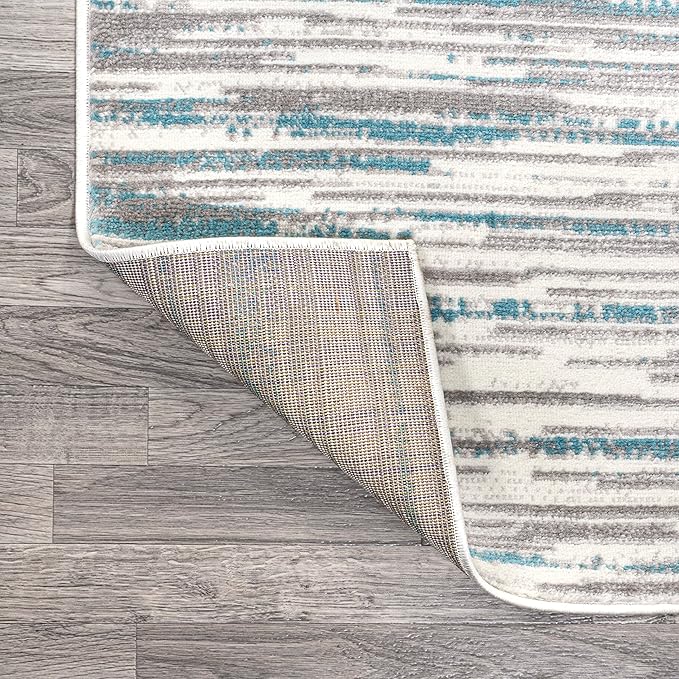 JONATHAN Y Speer Abstract Linear Stripe Gray/Blue Indoor Area Rug, 3x5, Contemporary, Rustic, Easy-Cleaning for Living Room, Bedroom, Kitchen, Pet Friendly, Non-Shedding (LUX106A-3)